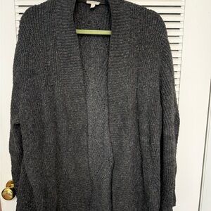 Talbots Dark Gray Open Front Cardigan